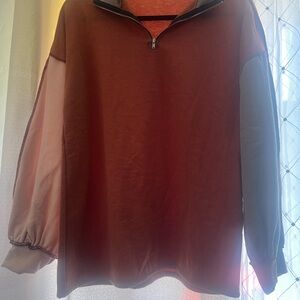 NWOT Muti-Colored Quarter-Zip Sweater